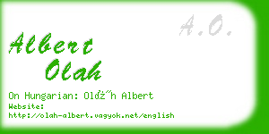 albert olah business card
